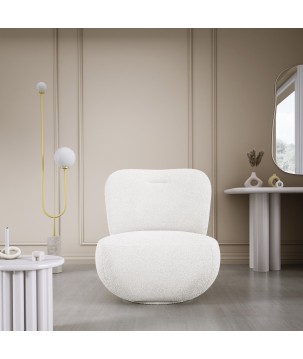 Fotel LUIS obrotowy 360° na płaskiej podstawie w tkaninie NOW OR NEVER 01