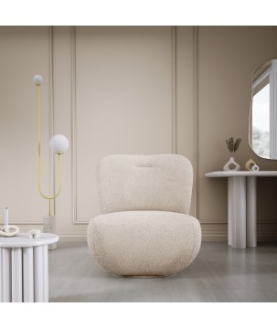 Fotel LUIS obrotowy 360° na płaskiej podstawie w tkaninie NOW OR NEVER 06