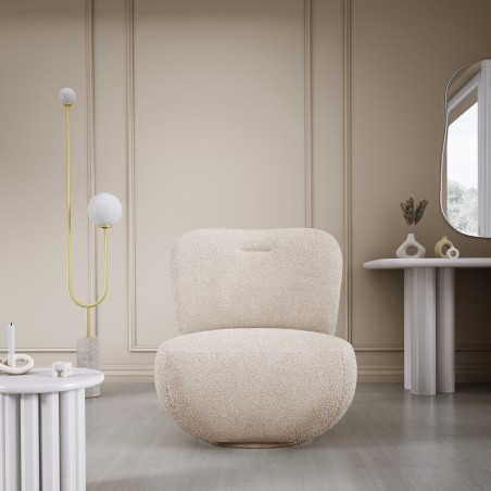 Fotel LUIS obrotowy 360° na płaskiej podstawie w tkaninie NOW OR NEVER 06