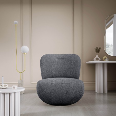Fotel LUIS obrotowy 360° na płaskiej podstawie w tkaninie NOW OR NEVER 100