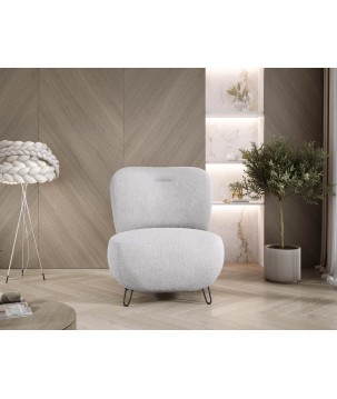 Fotel LUIS skandynawski wolnostojący na metalowych nogach w tkaninie ANTHOLOGY 17