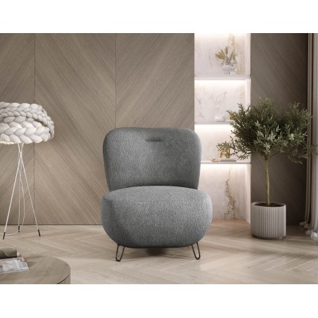 Fotel LUIS skandynawski wolnostojący na metalowych nogach w tkaninie ANTHOLOGY 18
