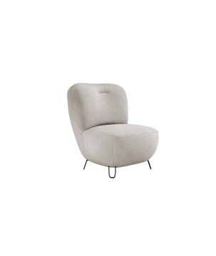 Fotel LUIS skandynawski wolnostojący na metalowych nogach w tkaninie CLOUD 03