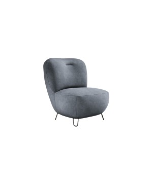 Fotel LUIS skandynawski wolnostojący na metalowych nogach w tkaninie CLOUD 97