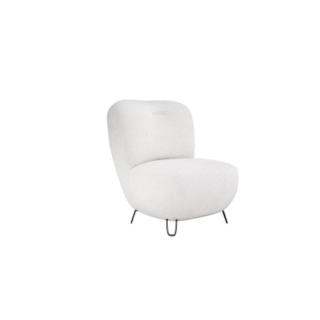 Fotel LUIS skandynawski wolnostojący na metalowych nogach w tkaninie NOW OR NEVER 01