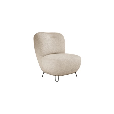 Fotel LUIS skandynawski wolnostojący na metalowych nogach w tkaninie NOW OR NEVER 06