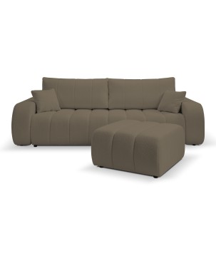 Pufa BALOO w kolorze jasnego brązu w tkaninie LAMBI 03