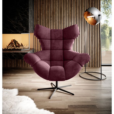 Fotel SENSI Relax obrotowy 360° z funkcją bujania w tkaninie Monolith 69