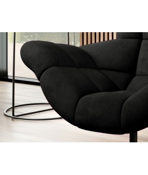 Fotel SENSI Relax obrotowy 360° z funkcją bujania w tkaninie Solar 99