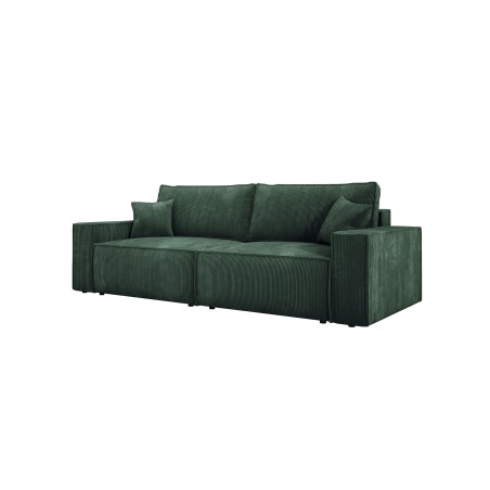 Kanapa KASJO Lewostronny Sofo-Narożnik z funkcją spania i poduszkami, 2x pojemnik POSO 014 Zielony DOMOHOME