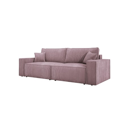 Kanapa KASJO Lewostronny Sofo-Narożnik z funkcją spania i poduszkami, 2x pojemnik POSO 027 Różowy DOMOHOME