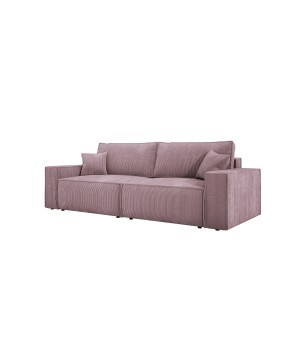 Kanapa KASJO Prawostronny Sofo-Narożnik z funkcją spania i poduszkami, 2x pojemnik POSO 027 Różowy DOMOHOME