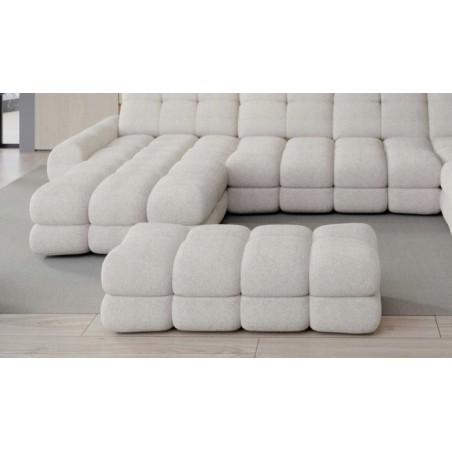 Pufa TOLLO XL w kolorze BEŻOWYM w tkaninie BUBLE WERSAL