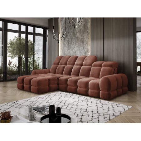 Narożnik TOLLO MINI S Lewostronny Elektryczna regulacja Salvador 07 kolor Rustykalny WERSAL