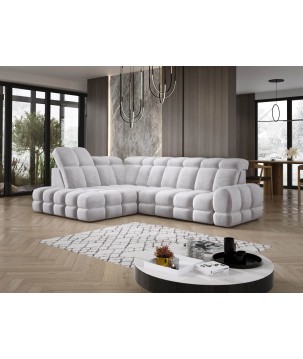 Narożnik TOLLO L Lewostronny Elektryczna regulacja Salvador 13 kolor Srebrny WERSAL