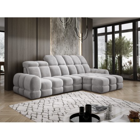 Narożnik TOLLO MINI S Prawostronny Elektryczna regulacja Salvador 13 kolor Srebrny WERSAL