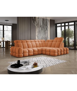 Narożnik TOLLO L Prawostronny Elektryczna regulacja Salvador 08 kolor Pomarańczowy WERSAL