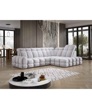 Narożnik TOLLO L Prawostronny Elektryczna regulacja Salvador 13 kolor Srebrny WERSAL