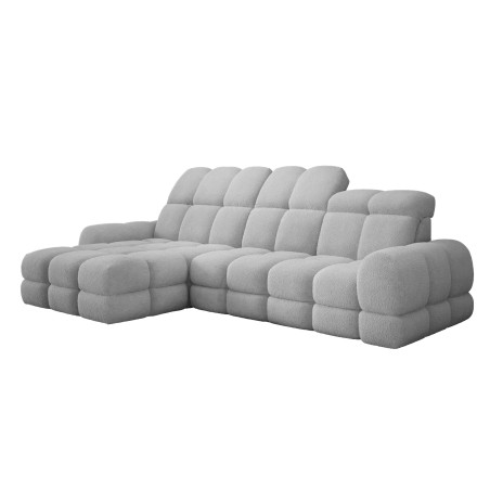 Narożnik TOLLO MINI S Lewostronny Elektryczna regulacja Bubble 06 kolor Jasny Szary WERSAL