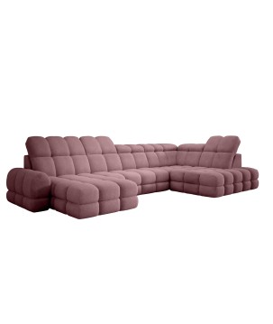 Narożnik TOLLO XL z elektryczną regulacją siedziska Prawostronny w tkaninie promocyjnej BUBBLE 09 WERSAL