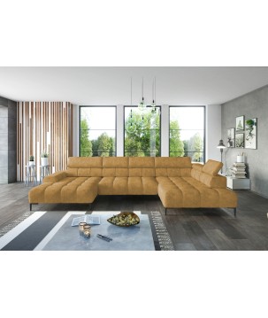 Narożnik PLAZA XL Prawostronny Elektryczna regulacja Tkanina MONOLITH 48 WERSAL