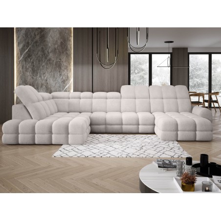 Narożnik TOLLO XL Lewostronny z elektryczną regulacją siedziska w tkaninie promocyjnej BUBBLE 03 WERSAL