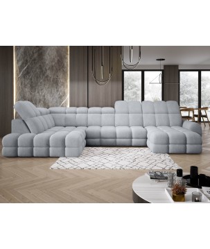 Narożnik TOLLO XL Lewostronny z elektryczną regulacją siedziska w tkaninie promocyjnej BUBBLE 06 WERSAL