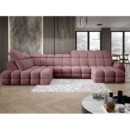 Narożnik TOLLO XL Lewostronny z elektryczną regulacją siedziska w tkaninie promocyjnej BUBBLE 09 WERSAL