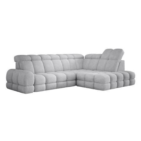 Narożnik TOLLO L Prawostronny Elektryczna regulacja Bubble 06 kolor Jasny Szary WERSAL