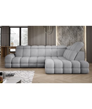 Narożnik TOLLO L Prawostronny Elektryczna regulacja Bubble 06 kolor Jasny Szary WERSAL