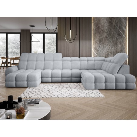 Narożnik TOLLO XL Prawostronny z elektryczną regulacją siedziska w tkaninie promocyjnej BUBBLE 06 WERSAL