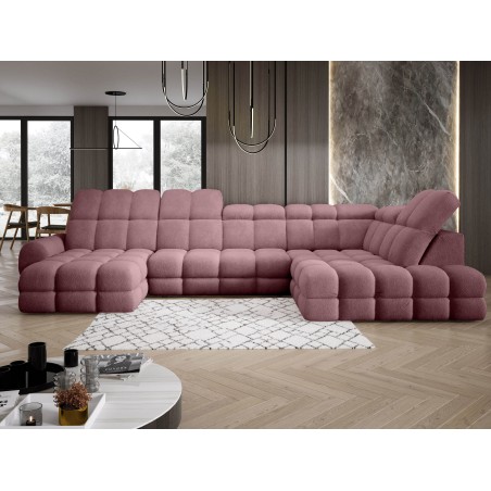 Narożnik TOLLO XL Prawostronny z elektryczną regulacją siedziska w tkaninie promocyjnej BUBBLE 09 WERSAL