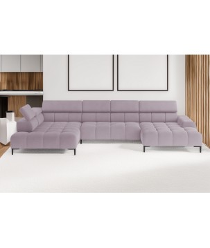 Narożnik PLAZA XL Lewostronny Elektryczna regulacja Tkanina SOLAR 61 WERSAL