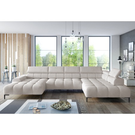 Narożnik PLAZA XL Prawostronny Elektryczna regulacja Tkanina SOLAR 03 WERSAL