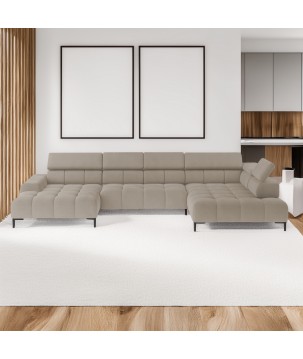 Narożnik PLAZA XL Prawostronny Elektryczna regulacja Tkanina SOLAR 16 WERSAL