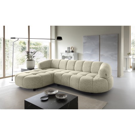 Narożnik VELPA S z elektryczną regulacją siedziska Lewostronny wolnostojący w tkaninie PUENTE 03 WERSAL