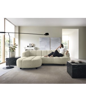 Narożnik VELPA S z elektryczną regulacją siedziska Lewostronny wolnostojący w tkaninie PUENTE 03 WERSAL