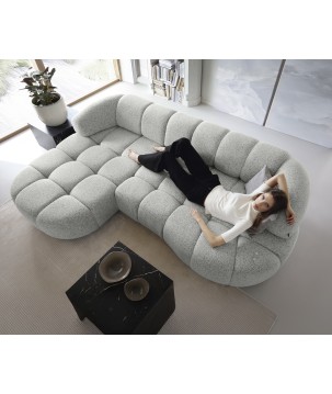 Narożnik VELPA S z elektryczną regulacją siedziska Lewostronny wolnostojący w tkaninie PUENTE 06 WERSAL