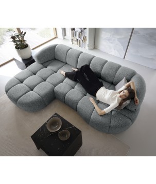 Narożnik VELPA S z elektryczną regulacją siedziska Lewostronny wolnostojący w tkaninie PUENTE 11 WERSAL