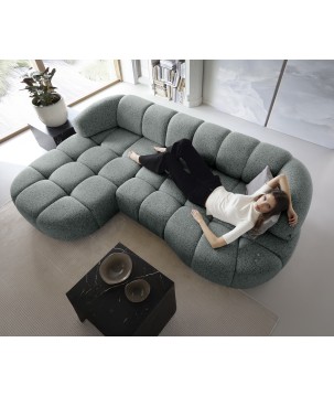 Narożnik VELPA S z elektryczną regulacją siedziska Lewostronny wolnostojący w tkaninie PUENTE 92 WERSAL