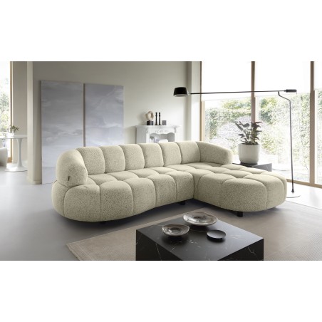 Narożnik VELPA S z elektryczną regulacją siedziska Prawostronny wolnostojący w tkaninie PUENTE 03 WERSAL