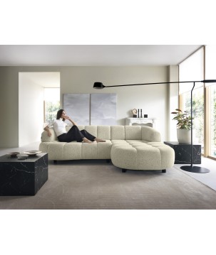 Narożnik VELPA S z elektryczną regulacją siedziska Prawostronny wolnostojący w tkaninie PUENTE 03 WERSAL