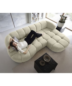 Narożnik VELPA S z elektryczną regulacją siedziska Prawostronny wolnostojący w tkaninie PUENTE 03 WERSAL