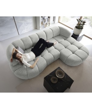 Narożnik VELPA S z elektryczną regulacją siedziska Prawostronny wolnostojący w tkaninie PUENTE 06 WERSAL