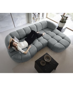 Narożnik VELPA S z elektryczną regulacją siedziska Prawostronny wolnostojący w tkaninie PUENTE 11 WERSAL