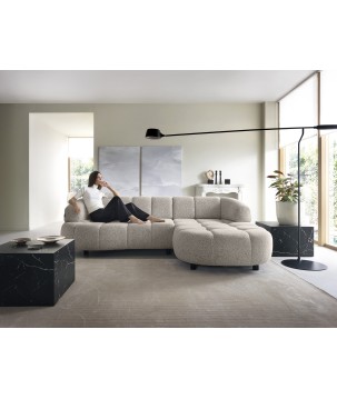 Narożnik VELPA S z elektryczną regulacją siedziska Prawostronny wolnostojący w tkaninie PUENTE 16 WERSAL