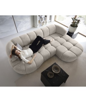 Narożnik VELPA S z elektryczną regulacją siedziska Prawostronny wolnostojący w tkaninie PUENTE 16 WERSAL