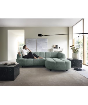 Narożnik VELPA S z elektryczną regulacją siedziska Prawostronny wolnostojący w tkaninie PUENTE 33 WERSAL