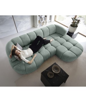 Narożnik VELPA S z elektryczną regulacją siedziska Prawostronny wolnostojący w tkaninie PUENTE 33 WERSAL