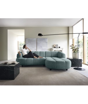 Narożnik VELPA S z elektryczną regulacją siedziska Prawostronny wolnostojący w tkaninie PUENTE 39 WERSAL